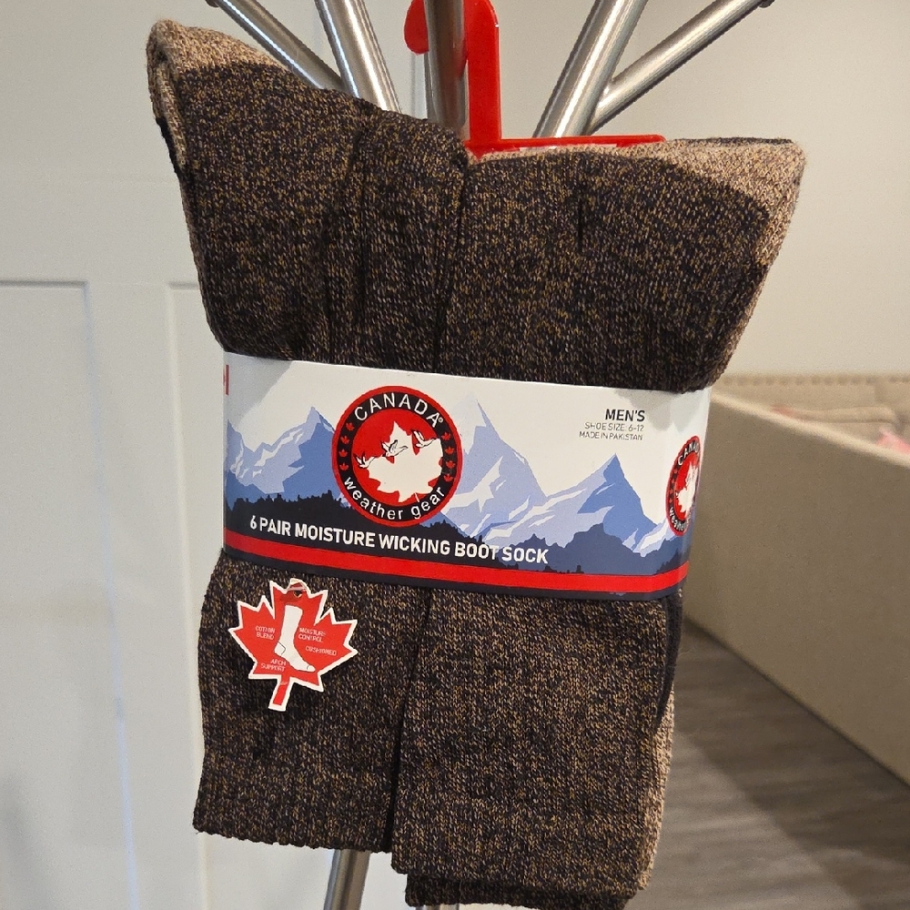 Canada Weather Gear Men's Brown Boot Socks